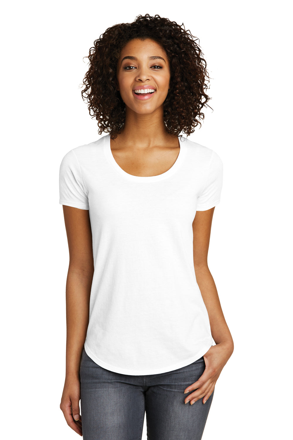 District DT6401 Womens Very Important Short Sleeve Crewneck T-Shirt White Front