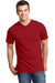 District DT6500 Mens Very Important Short Sleeve V-Neck T-Shirt Red Front