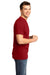 District DT6500 Mens Very Important Short Sleeve V-Neck T-Shirt Red Side