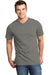 District DT6500 Mens Very Important Short Sleeve V-Neck T-Shirt Grey Front