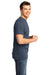 District DT6500 Mens Very Important Short Sleeve V-Neck T-Shirt Heather Navy Blue Side