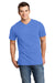 District DT6500 Mens Very Important Short Sleeve V-Neck T-Shirt Heather Royal Blue Front