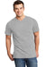 District DT6500 Mens Very Important Short Sleeve V-Neck T-Shirt Heather Light Grey Front