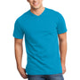 District Mens Very Important Short Sleeve V-Neck T-Shirt - Light Turquoise Blue