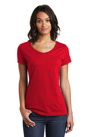District DT6503 Womens Very Important Short Sleeve V-Neck T-Shirt Red Front