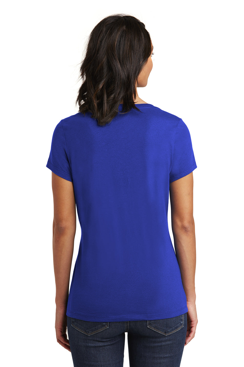 District DT6503 Womens Very Important Short Sleeve V-Neck T-Shirt Royal Blue Back