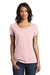 District DT6503 Womens Very Important Short Sleeve V-Neck T-Shirt Dusty Pink Front