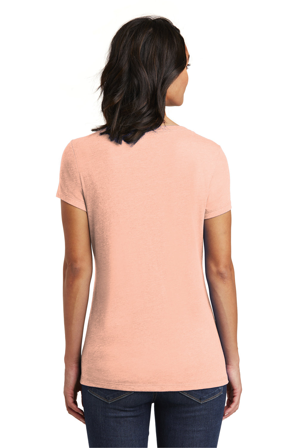 District DT6503 Womens Very Important Short Sleeve V-Neck T-Shirt Dusty Peach Back