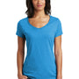 District Womens Very Important Short Sleeve V-Neck T-Shirt - Heather Bright Turquoise Blue - Closeout