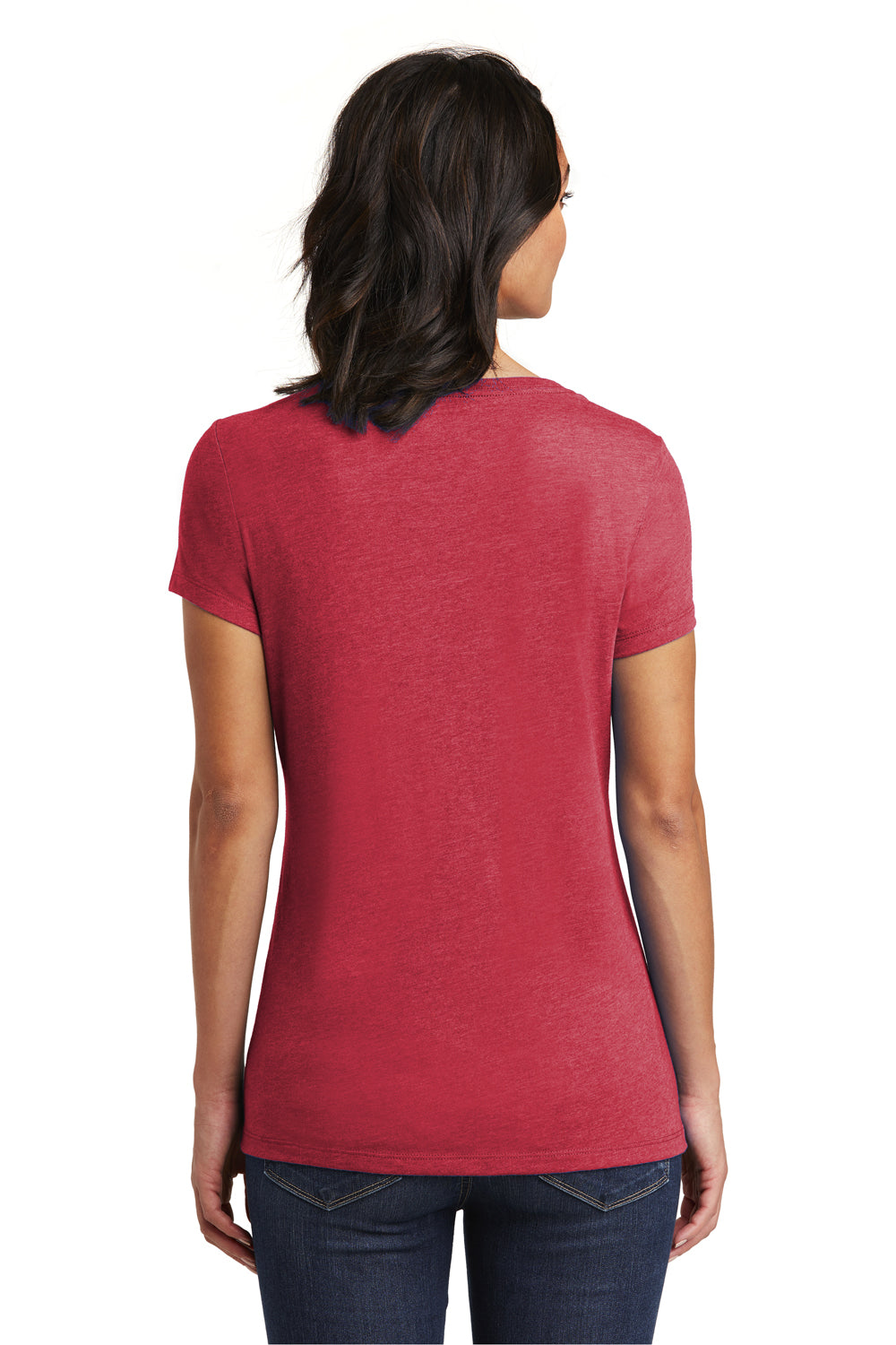 District DT6503 Womens Very Important Short Sleeve V-Neck T-Shirt Heather Red Back