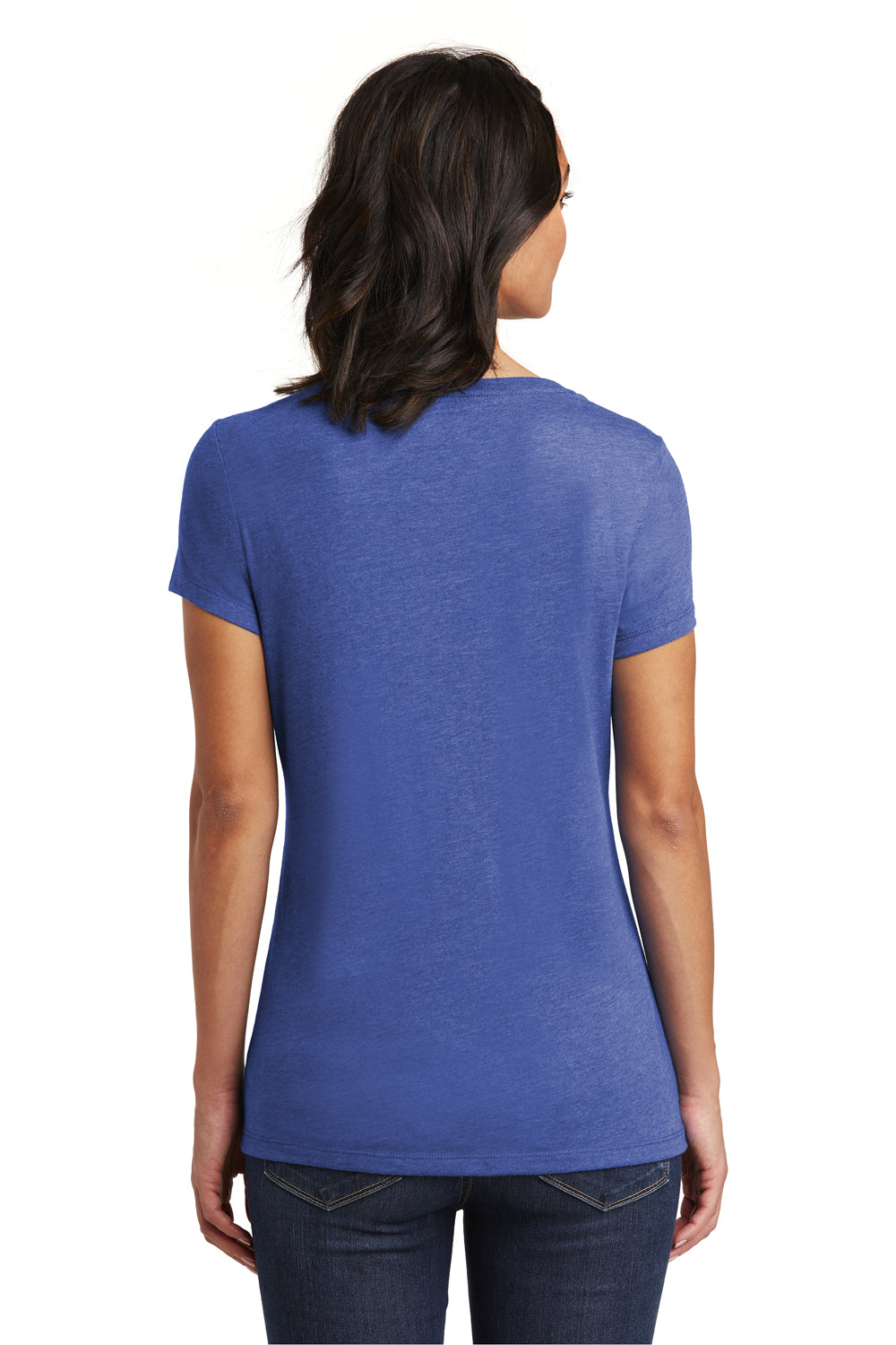 District DT6503 Womens Very Important Short Sleeve V-Neck T-Shirt Heather Royal Blue Back