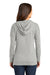District DT665 Womens Medal Full Zip Hooded Sweatshirt Hoodie Light Grey Back