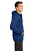 District DT800 Mens The Concert Fleece Full Zip Hooded Sweatshirt Hoodie Royal Blue Side