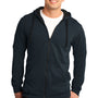 District Mens The Concert Fleece Full Zip Hooded Sweatshirt Hoodie - New Navy Blue