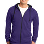 District Mens The Concert Fleece Full Zip Hooded Sweatshirt Hoodie - Purple
