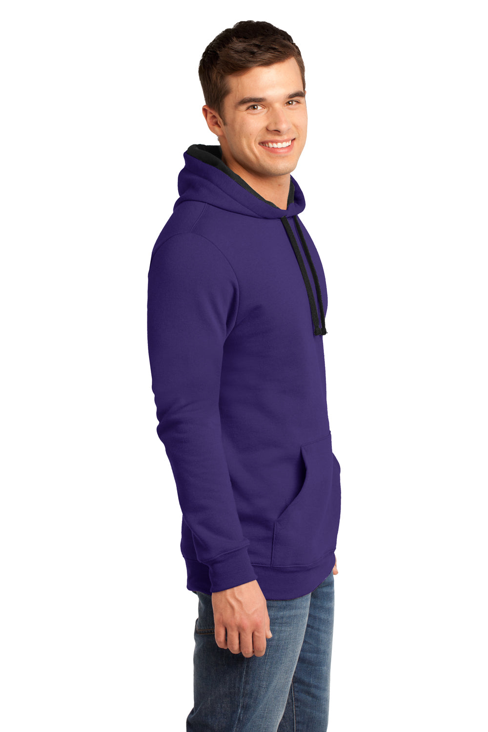 District DT810 Mens The Concert Fleece Hooded Sweatshirt Hoodie Purple Side