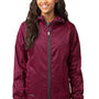 Eddie Bauer Womens Packable Wind Resistant Full Zip Hooded Wind Jacket - Black Cherry Purple - Closeout