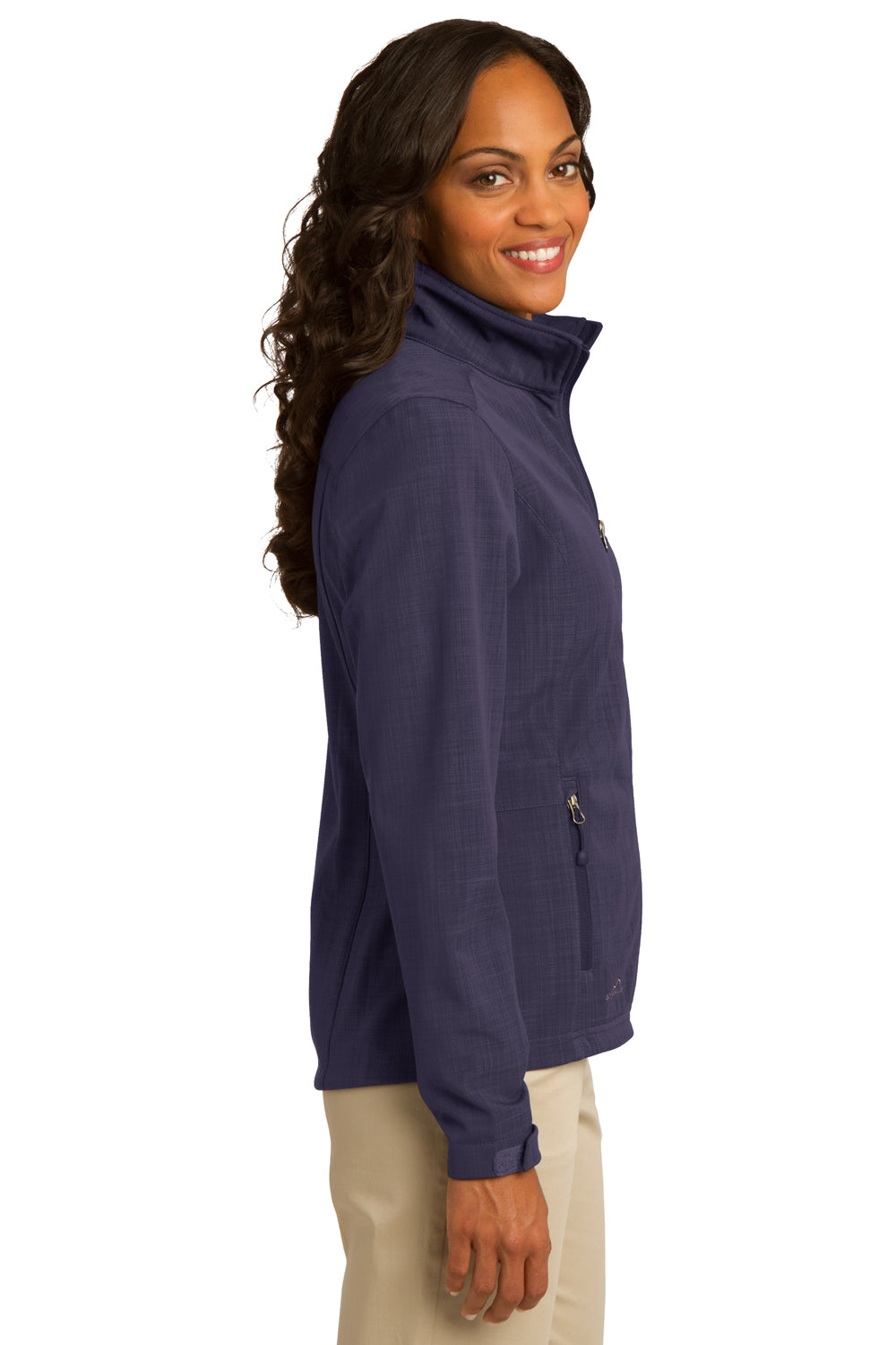 Eddie Bauer EB533 Womens Shaded Crosshatch Wind & Water Resistant Full Zip Jacket Purple Side