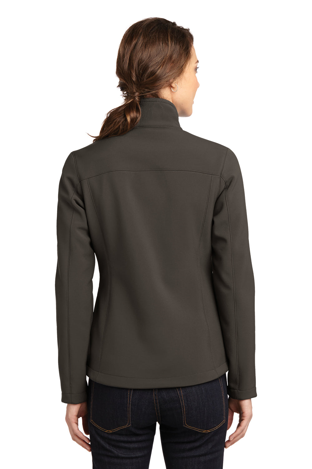 Eddie Bauer EB535 Womens Rugged Water Resistant Full Zip Jacket Canteen Grey Back
