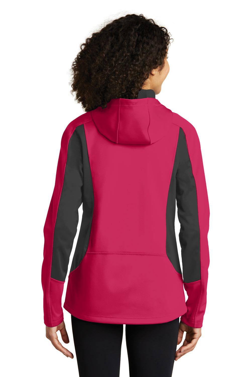 Eddie Bauer EB543 Womens Trail Water Resistant Full Zip Hooded Jacket Lotus Pink/Steel Grey Back