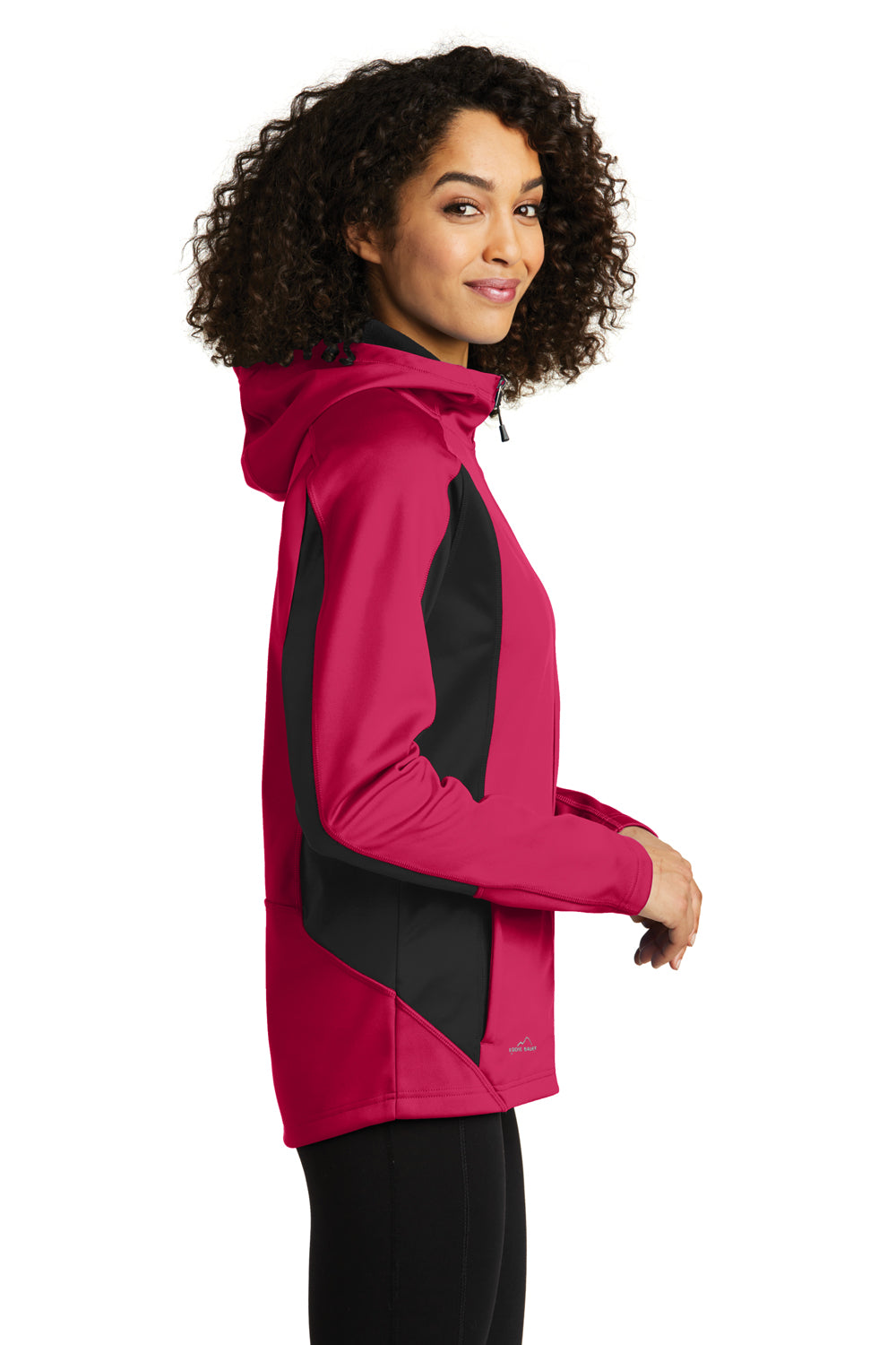 Eddie Bauer EB543 Womens Trail Water Resistant Full Zip Hooded Jacket Lotus Pink/Steel Grey Side