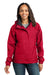 Eddie Bauer EB551 Womens Waterproof Full Zip Hooded Jacket Red Front
