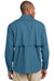 Eddie Bauer EB606 Mens Fishing Long Sleeve Button Down Shirt w/ Double Pockets Blue Gill Back