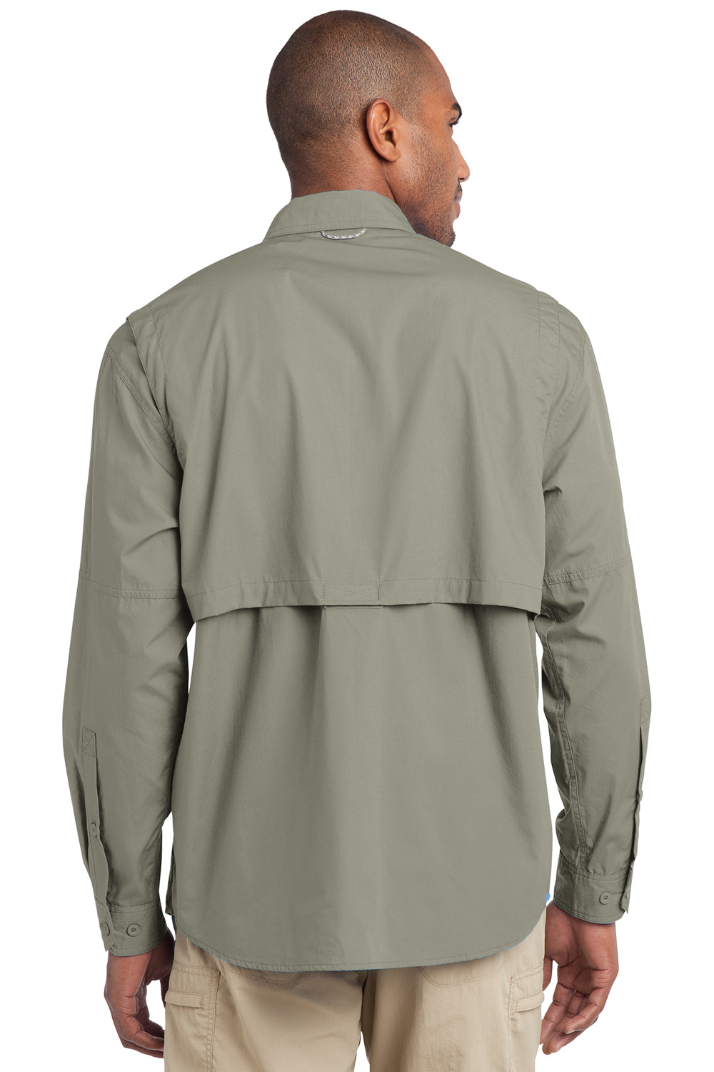 Eddie Bauer EB606 Mens Driftwood Fishing Long Sleeve Button Down Shirt w/  Double Pockets —