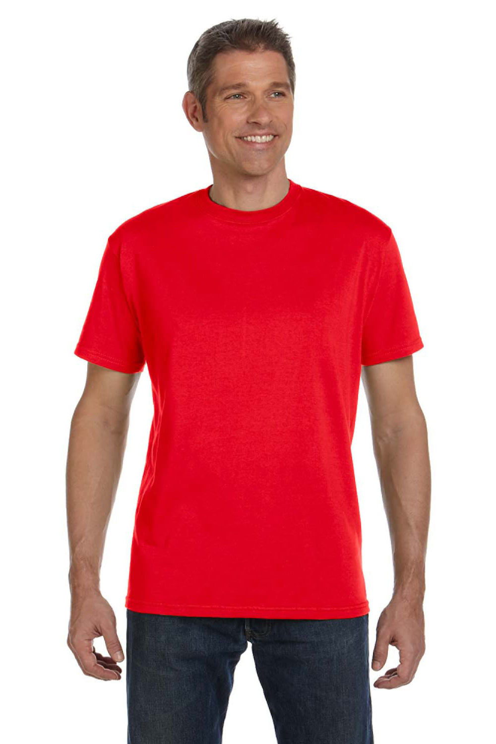 Econscious EC1000 Mens Short Sleeve Crewneck T-Shirt Red Front