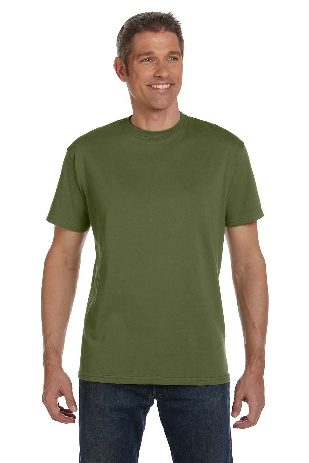 Econscious EC1000 Mens Short Sleeve Crewneck T-Shirt Olive Green Front