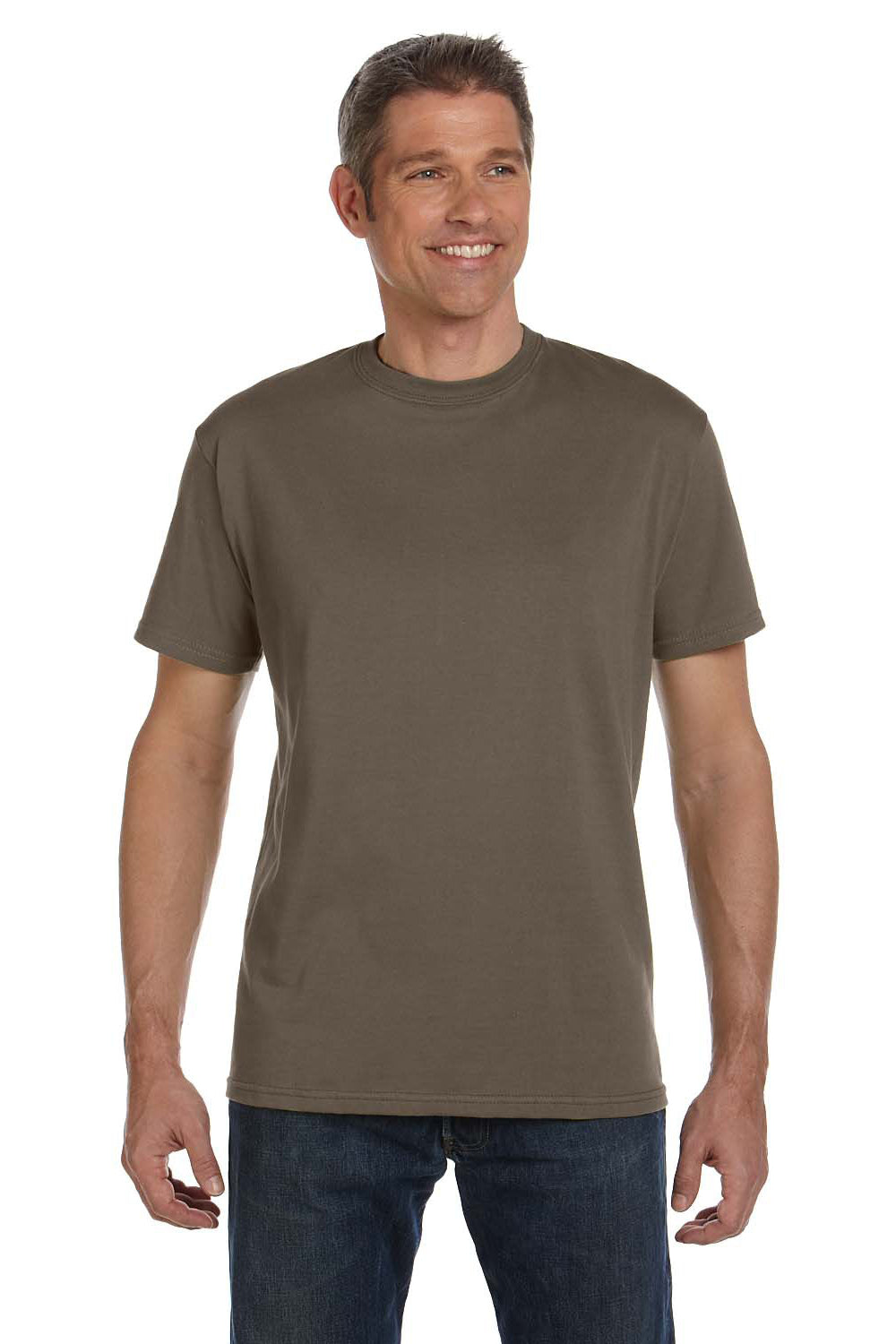 Econscious EC1000 Mens Short Sleeve Crewneck T-Shirt Meteorite Brown Front