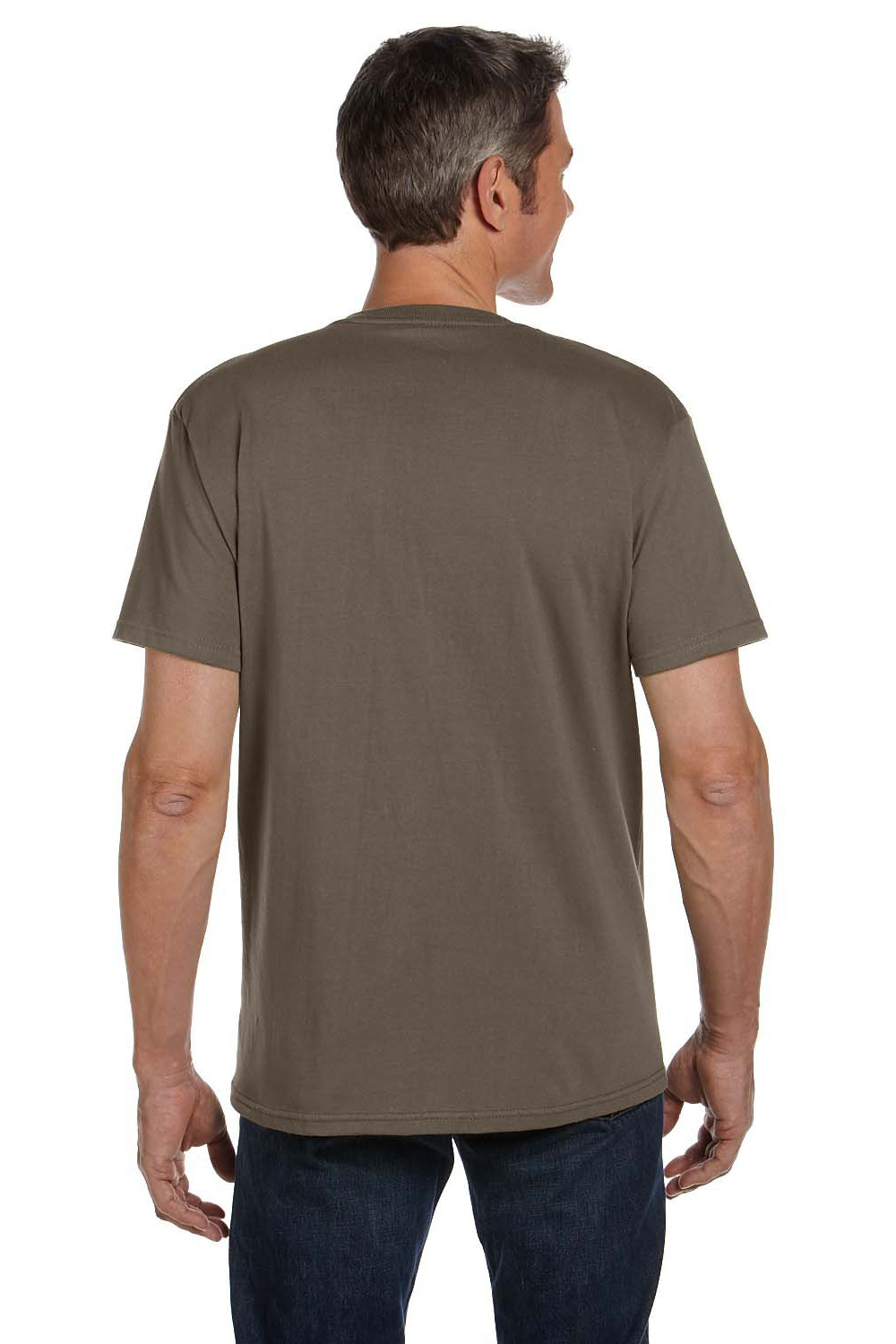 Econscious EC1000 Mens Short Sleeve Crewneck T-Shirt Meteorite Brown Back
