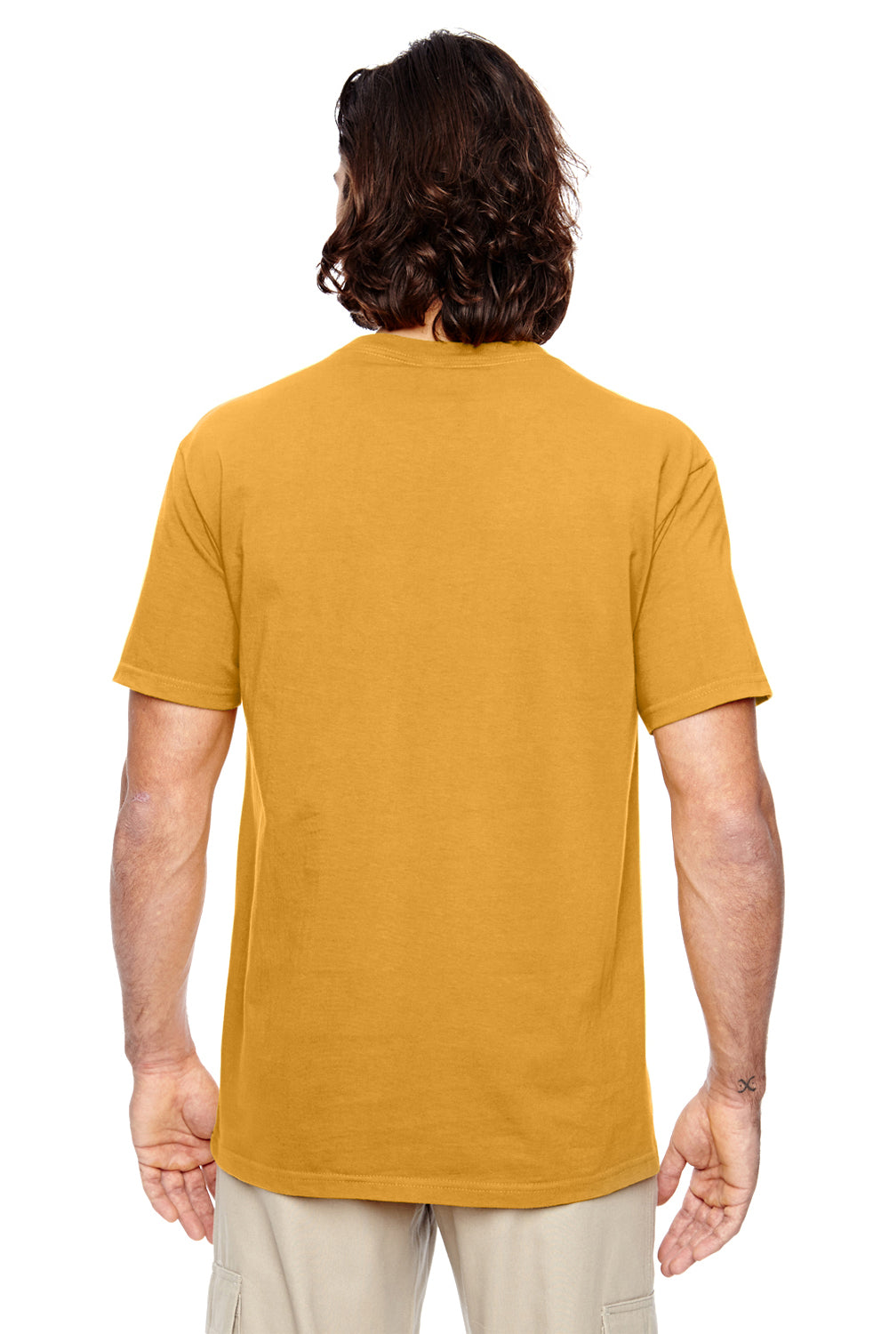 Econscious EC1000 Mens Short Sleeve Crewneck T-Shirt Beehive Yellow Back