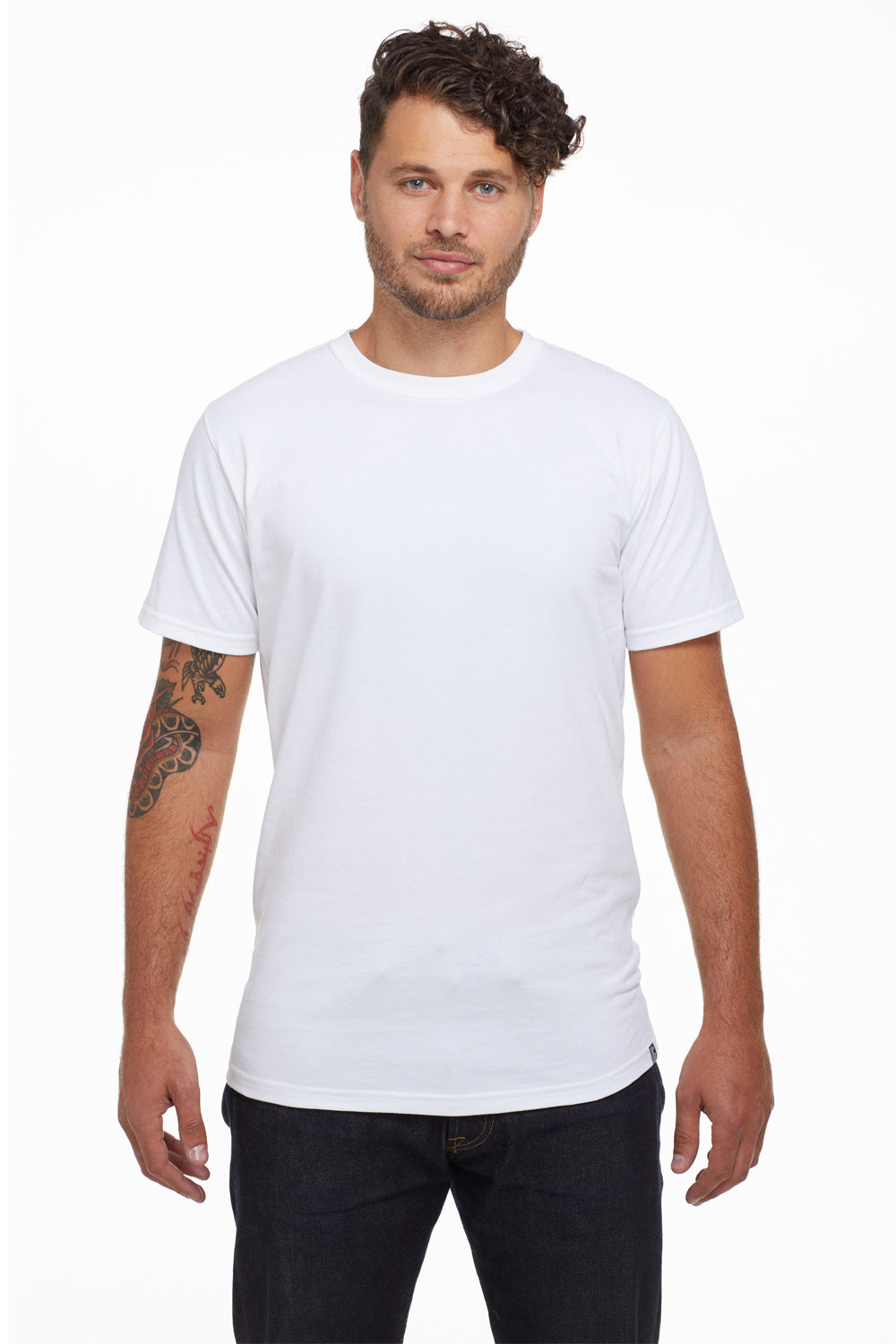 Econscious EC1007U Mens USA Made Short Sleeve Crewneck T-Shirt White Front