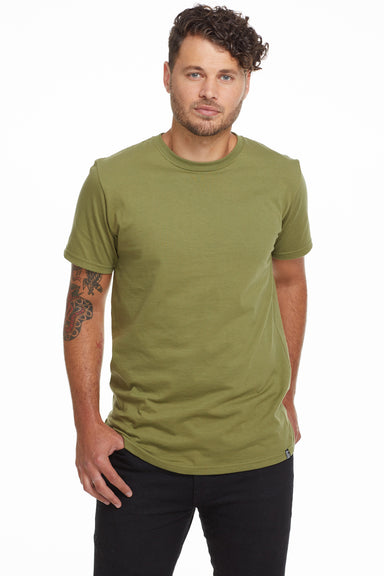 Econscious EC1007U Mens USA Made Short Sleeve Crewneck T-Shirt Olive Green Front