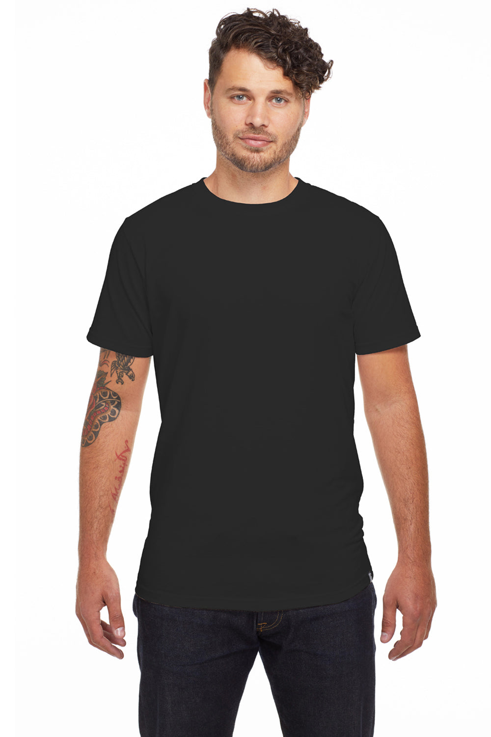 Econscious EC1007U Mens USA Made Short Sleeve Crewneck T-Shirt Black Front