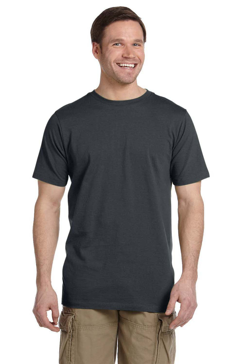 Econscious EC1075 Mens Short Sleeve Crewneck T-Shirt Charcoal Grey Front