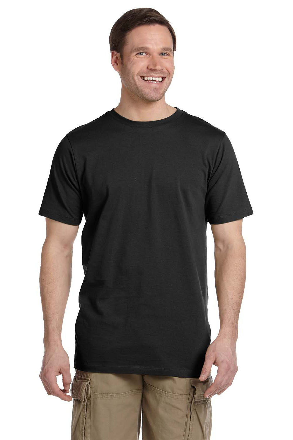 Econscious EC1075 Mens Short Sleeve Crewneck T-Shirt Black Front