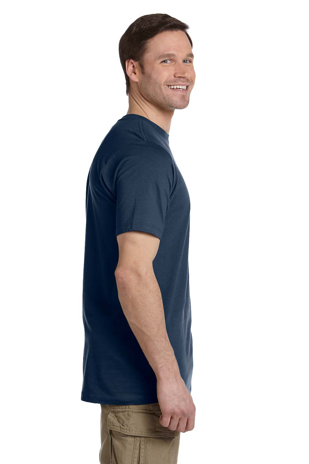 Econscious EC1075 Mens Short Sleeve Crewneck T-Shirt Navy Blue Side