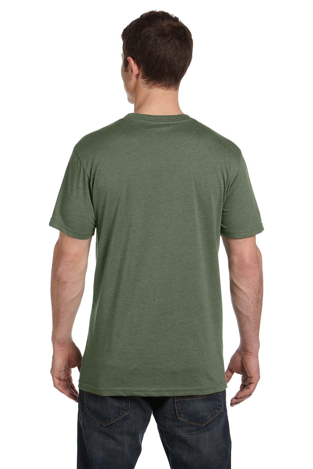 Econscious EC1080 Mens Short Sleeve Crewneck T-Shirt Asparagus Green Back