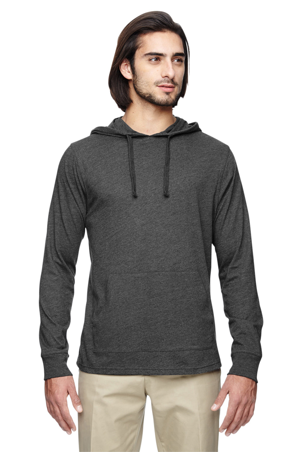 Econscious EC1085 Mens Eco Jersey Hooded Sweatshirt Hoodie Charcoal Grey Front
