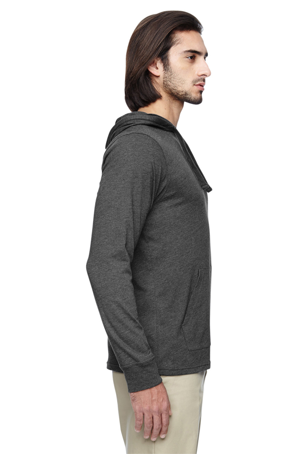 Econscious EC1085 Mens Eco Jersey Hooded Sweatshirt Hoodie Charcoal Grey Side