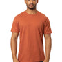 Econscious Mens Committed CVC Short Sleeve Crewneck T-Shirt - Heather Picante
