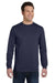 Econscious EC1500 Mens Long Sleeve Crewneck T-Shirt Pacific Blue Front