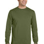 Econscious Mens Long Sleeve Crewneck T-Shirt - Olive Green