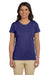 Econscious EC3000 Womens Heather Sueded Short Sleeve Crewneck T-Shirt Iris Blue Front
