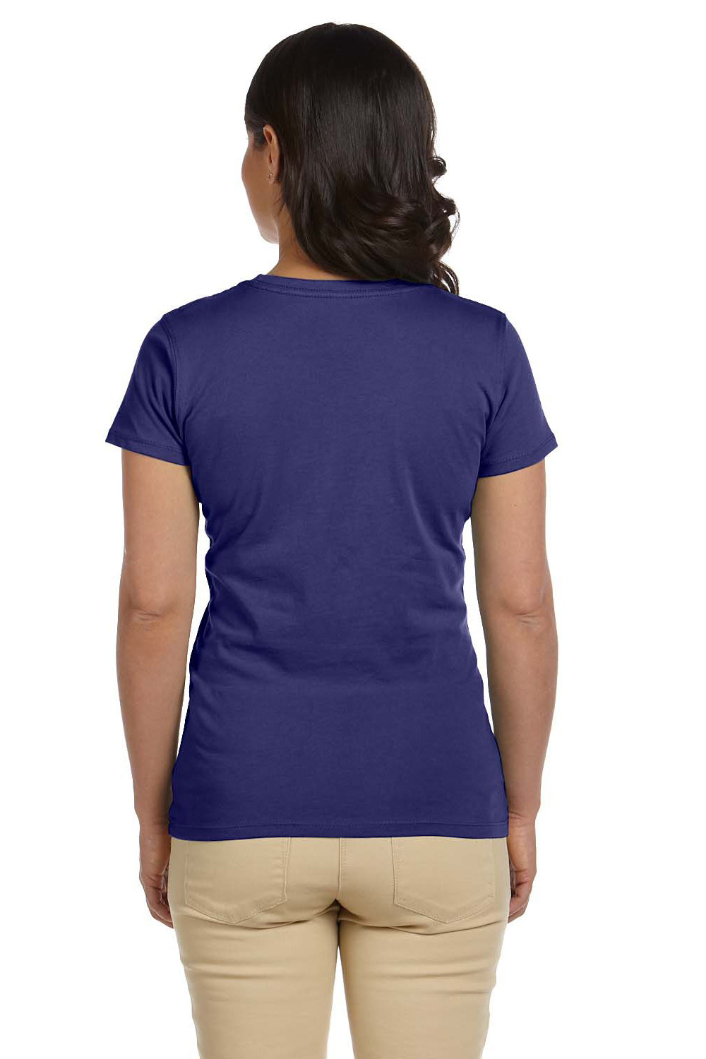 Econscious EC3000 Womens Heather Sueded Short Sleeve Crewneck T-Shirt Iris Blue Back