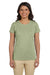 Econscious EC3000 Womens Heather Sueded Short Sleeve Crewneck T-Shirt Wasabi Green Front