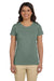 Econscious EC3000 Womens Heather Sueded Short Sleeve Crewneck T-Shirt Blue Sage Front