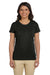 Econscious EC3000 Womens Heather Sueded Short Sleeve Crewneck T-Shirt Black Front